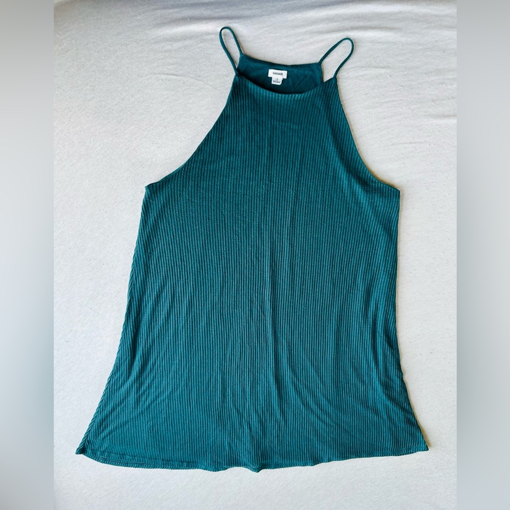 Green ribbed dress